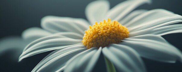 Wall Mural - Close-up of white daisy with yellow