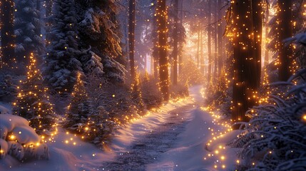 Sticker - Enchanted Winter Forest Path