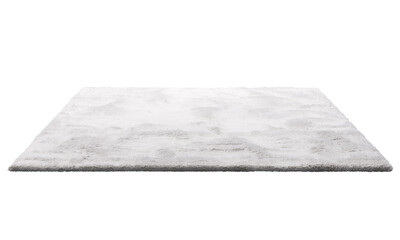 Poster - Modern white throw rug with high pile. 3d render