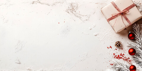 Wall Mural - Christmas and New year celebration cosy template. Warm atmosphere, soft pastel colors. Modern trendy background with copy space. Banner wallpaper poster header social media post. Generative Ai content