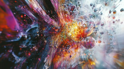 Poster - An AGI system intricately forms vibrant colors and dynamic textures, showcasing creativity in a digital workspace