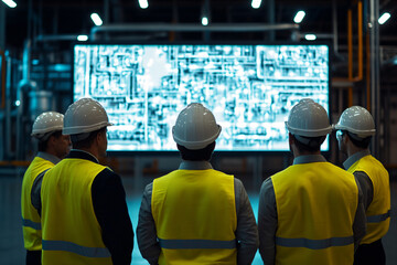 Wall Mural - Factory Workers Meeting.