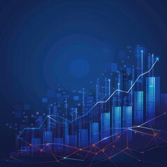 Poster - Abstract Blue Growth Chart