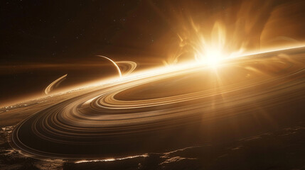 Wall Mural - a deep space observatory capturing the first image of a distant exoplanet orbiting a distant star. t