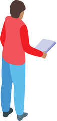 Poster - Young man is holding documents in his hand