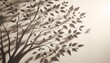 © mahesh - Elegant Monochrome Tree Silhouette with Detailed Leaves- An Artistic Representation of Nature's Beauty in Shadows and Branches