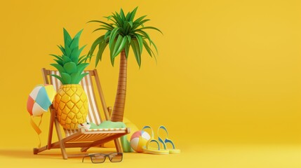 Sticker - Summer Vacation 3D Render