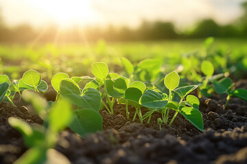 Canvas Print - Green Shoots Sunset.