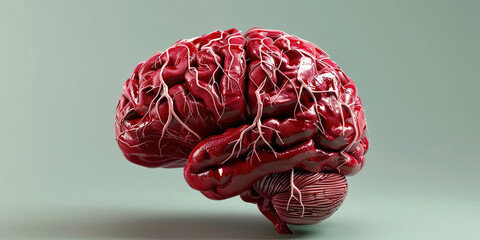 Poster - The human brain with neurons