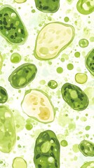 Green Soap Bubbles on Green Background, Abstract Image, Texture, Pattern, Wallpaper, Cover and Screen of Smartphone, Cell Phone, Computer, Laptop, 9:16 and 16:9 Format