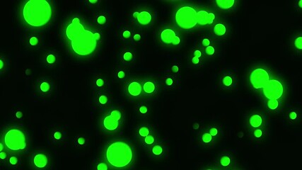 Green glow particles ball flying background