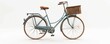 © GRACE - Old-fashioned bicycle with basket on white background, 4K hyperrealistic photo