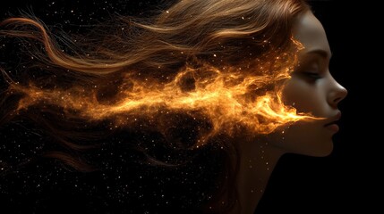 Wall Mural - Fiery Essence of a Woman