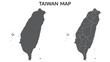 © Supatra - Taiwan map. Map of Taipei in grey set