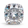 © Exotic Escape - Elegant Cushion Cut Diamond Showcased on a Stark White Background