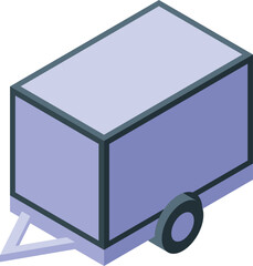 Poster - Small trailer for luggage transportation on white background