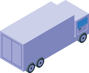 Poster - Large delivery truck transporting cargo, an isometric view of a commercial vehicle for logistics and freight transportation