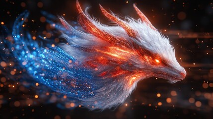 Wall Mural - Fiery and Icy Dragon