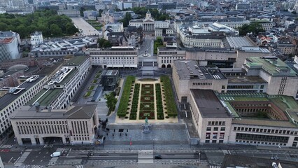 drone photo Mont des Arts brussels belgium europe