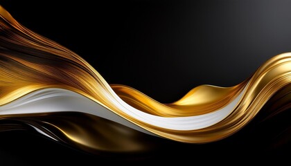 Wall Mural - a gold and white waves on a black background