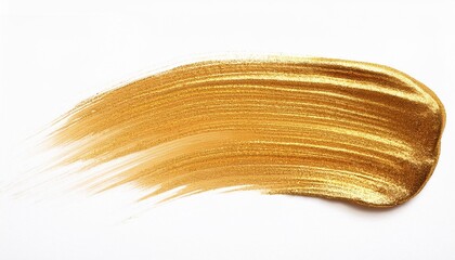 gold glitter ink color smear brushstroke stain line blot element design on white background