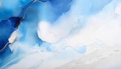 Wall Mural - modern abstract soft colored background with watercolors and a dominant white and blue color