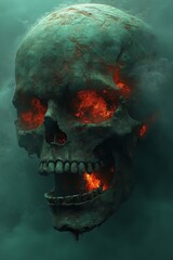 Wall Mural - Skull on Fire