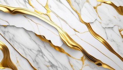 Wall Mural - white and golden marble surfaces for design backgrounds