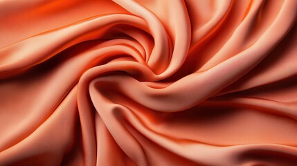 a close-up image showing the gentle folds of smooth orange silk fabric, emphasizing the texture and 