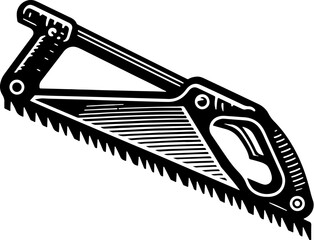 Hacksaw Tool Silhouette Vector Template