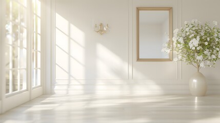 ancient golden mirror in a classic luxury room
