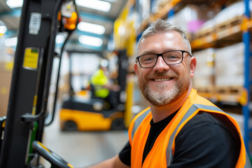 Sticker - portrait of a man in a warehouse