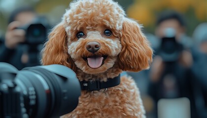 Happy Dog Posing in Front of Camera Outdoors