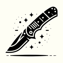 Sticker - Utility Knife Tool Silhouette Vector Template