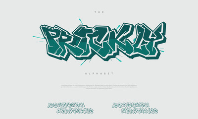 Wall Mural - Handwritten Hiphop Doodle Graffiti Street Art Style Font Alphabet. Vector Abstract Illustration