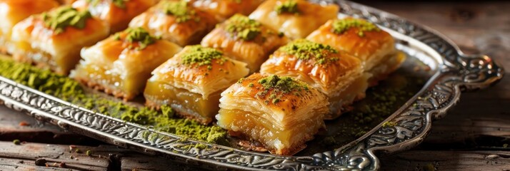 Canvas Print - Turkish Dessert Kalburabasti Made with a Flaky Pastry