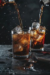 Poster - A person pouring soda into a glass