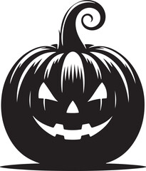 A black silhouette pumpkin vector design.