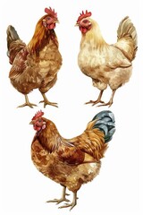 Poster - A group of chickens standing together, great for farm or animal-themed projects