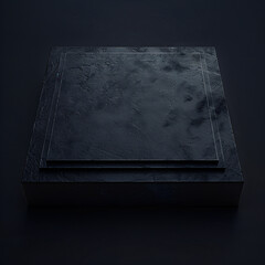 Elevated Black Slate Platform with Soft Lighting
