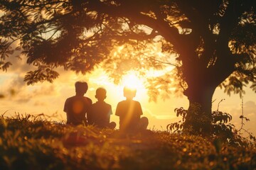 Poster - A couple sitting together under the shade of a tree