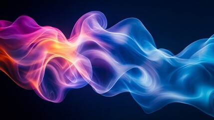 Wall Mural - A blue and pink smoke on a black background