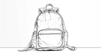 Poster - A backpack sits alone on the ground, empty and unused
