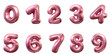 © Olga - Rose gold foil pink 3d helium balloon set of numbers 0-9. Cutout PNG file