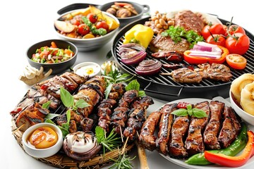 Poster - A table filled with diverse dishes and snacks, suitable for various occasions including parties, picnics or gatherings