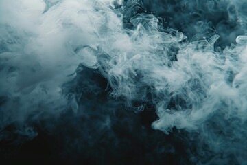 Poster - A close-up shot of smoke on a dark, black background
