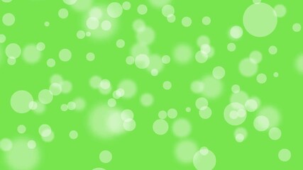 Wall Mural - Moving white glowing bokeh isolated on green screen. Blurred shine glitter bokeh. Holiday decoration design elements