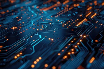 Poster - Electronic components and wires on a circuit board