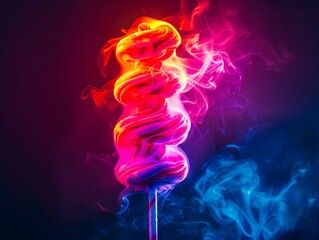 Wall Mural - A colorful lollipop with smoke coming out of it