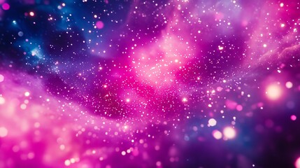 Wall Mural - A purple and blue nebula with stars in the background